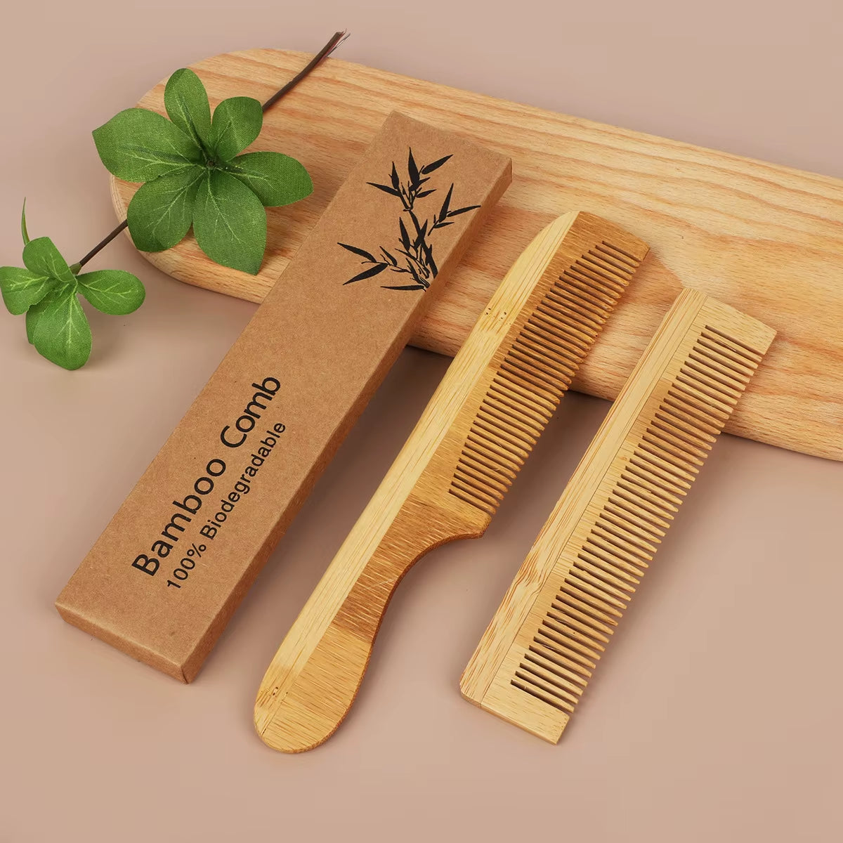 High-Quality Bamboo Hair Vent Brush and Wooden Comb for Massage and Hair Care - Spa Beauty Health Essentials